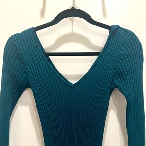 Balance Athletica ribbed maxi dress in blue/green